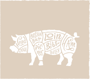 Illustrated pork-cut diagram